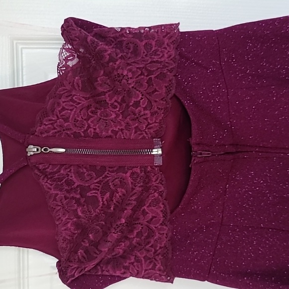 SPEECHLESS WOMENS JUNIORS METALLIC FUCHSIA SPARKLING PARTY PROM DRESS SIZE 11 - Picture 9 of 16